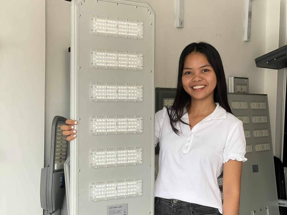 Installed all-in-one solar light in a Philippines project