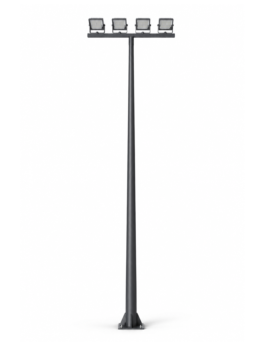 Crossbar Floodlight Pole with 2 Floodlights