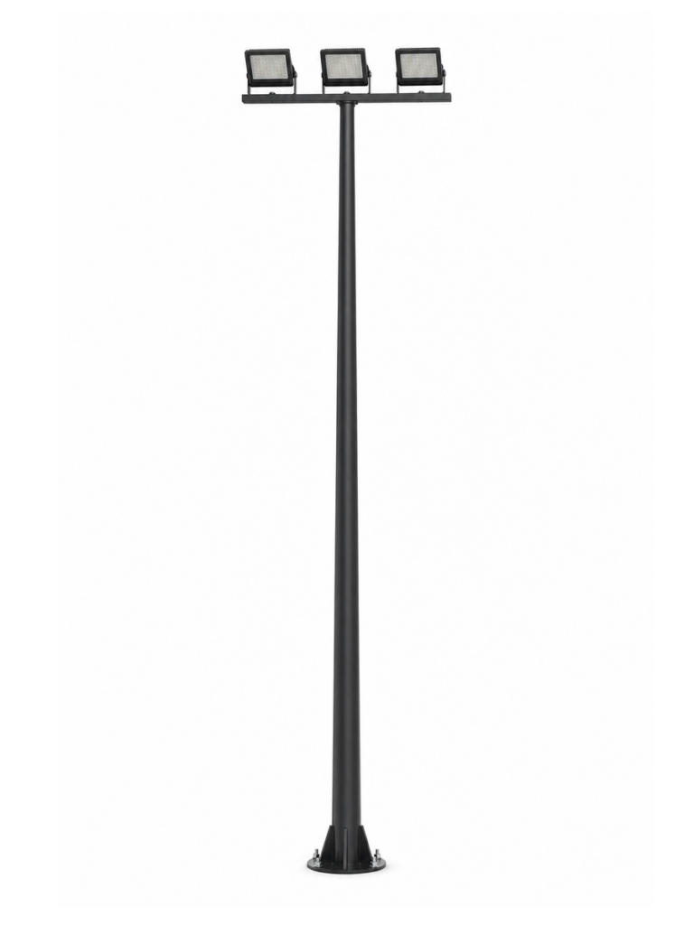 Double Tier Floodlight Pole with 4 Floodlights