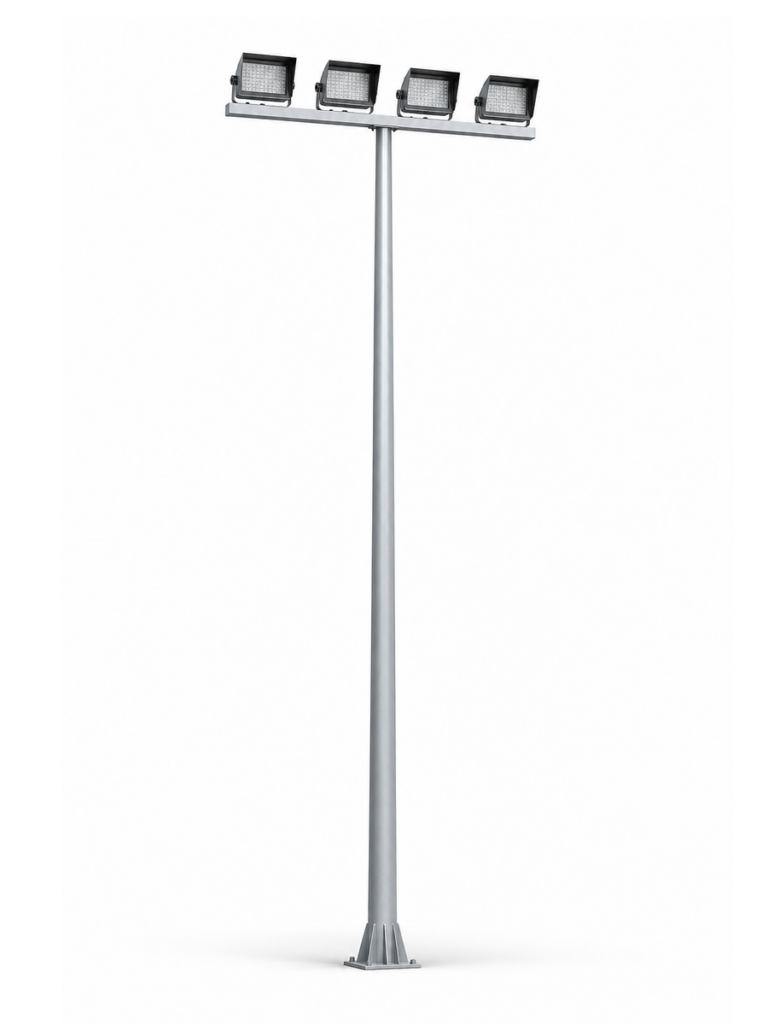 Stadium Crossbar Floodlight Pole with 4 Floodlights