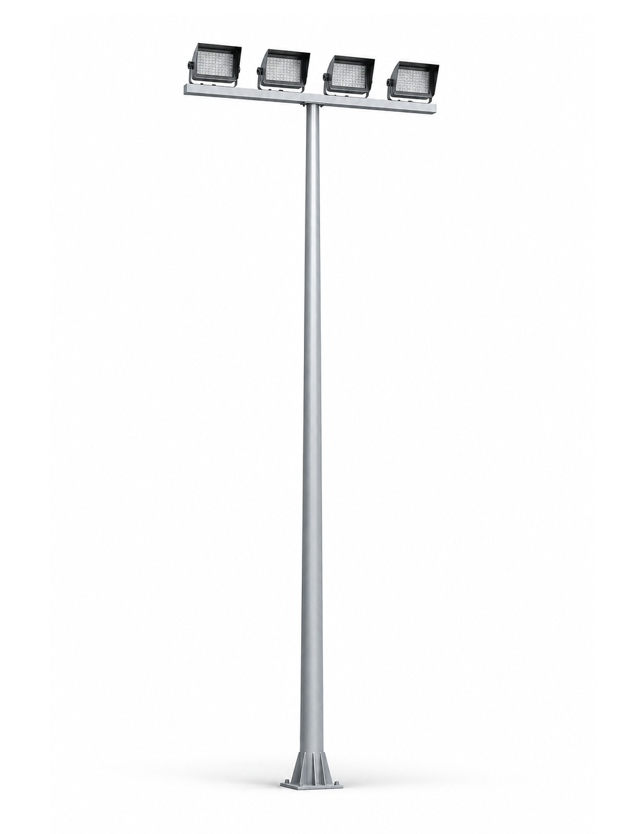 Stadium Crossbar Floodlight Pole with 4 Floodlights