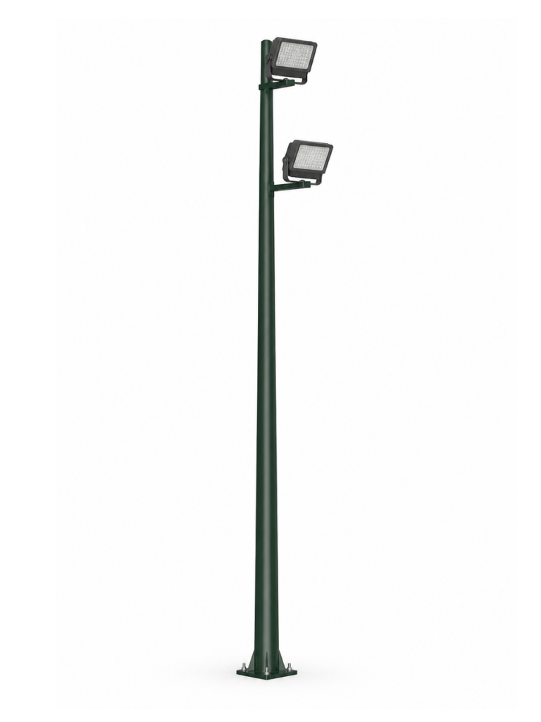 Arch Bracket Floodlight Pole with 2 Floodlights