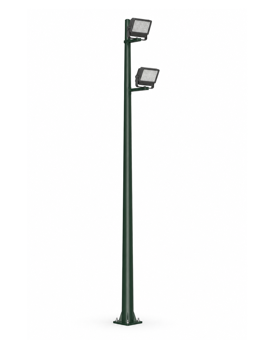 Arch Bracket Floodlight Pole with 2 Floodlights