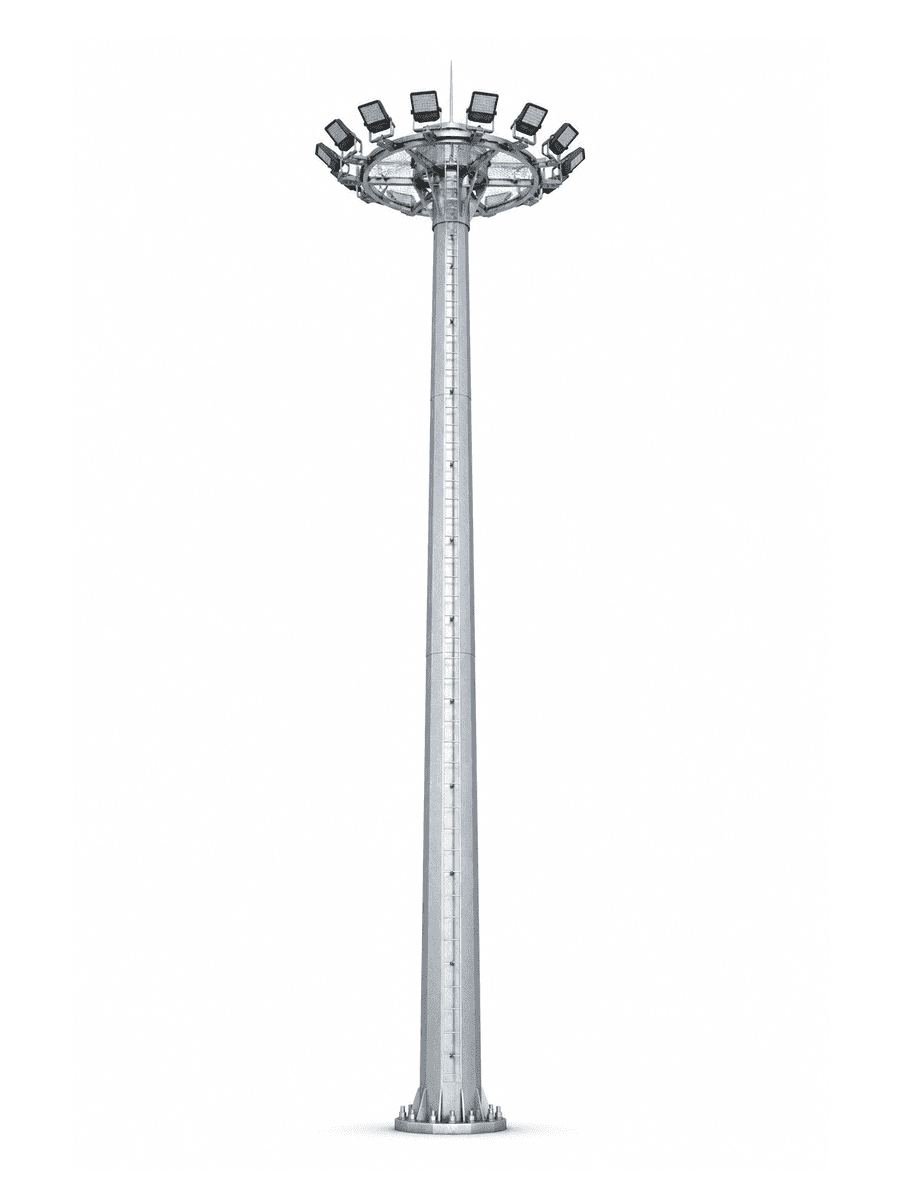 Triangular High Mast Light with 9 Floodlights