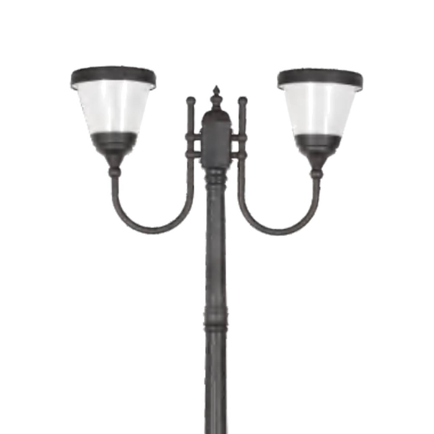 ZC-GGD4105-2 two-arm solar post light, white background product photo