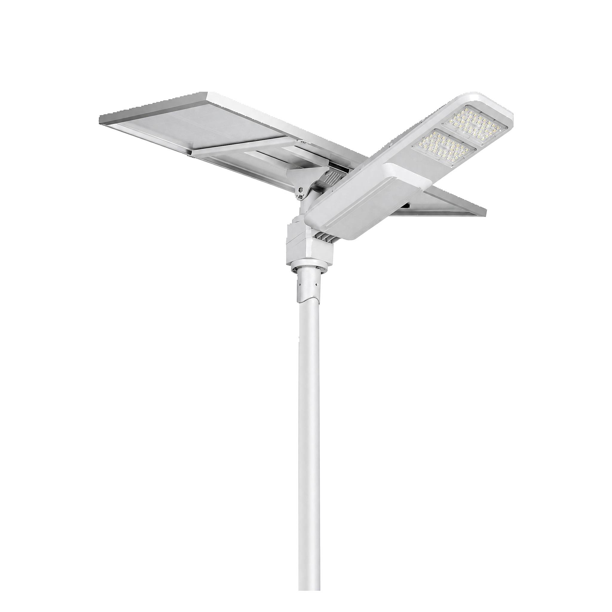 ZC-XYD slim solar post light with panel above, white background product photo